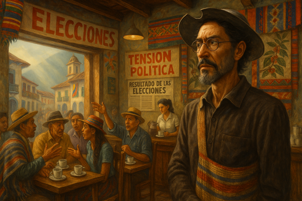 Escena tensa en café durante elecciones locales